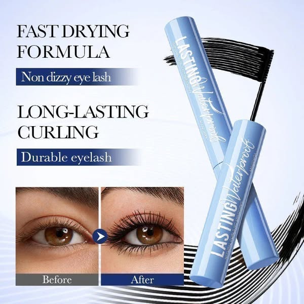 2 zum Preis von 124h langhaltende wasserfeste Mascara – Schnelltrocknend für gekräuselte, verlängerte Wimpern ohne Klumpen