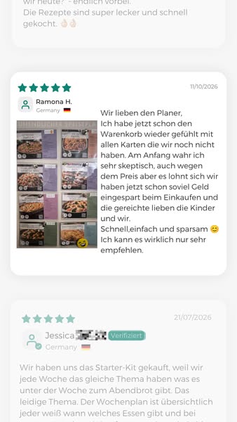 Nie wieder die Frage: "Was koche ich morgen?"