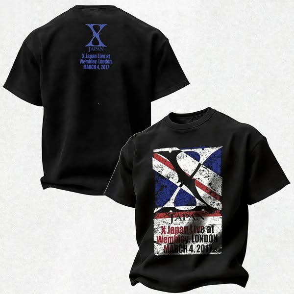 X Japan Band Live Poster Graphic Printed Men's T-shirt Black-XXLYour Everyday Graphic Tee