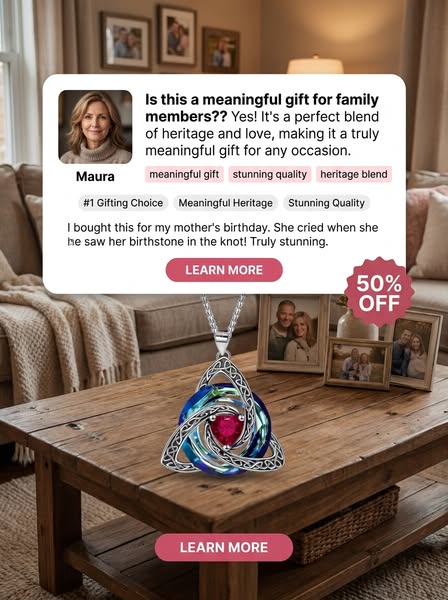 12-Month Celtic Birthstone Necklace
