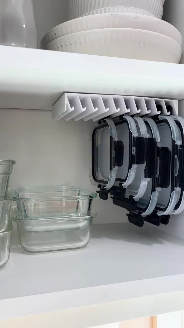 5-Slot Plastic Food Container Lid Holder
