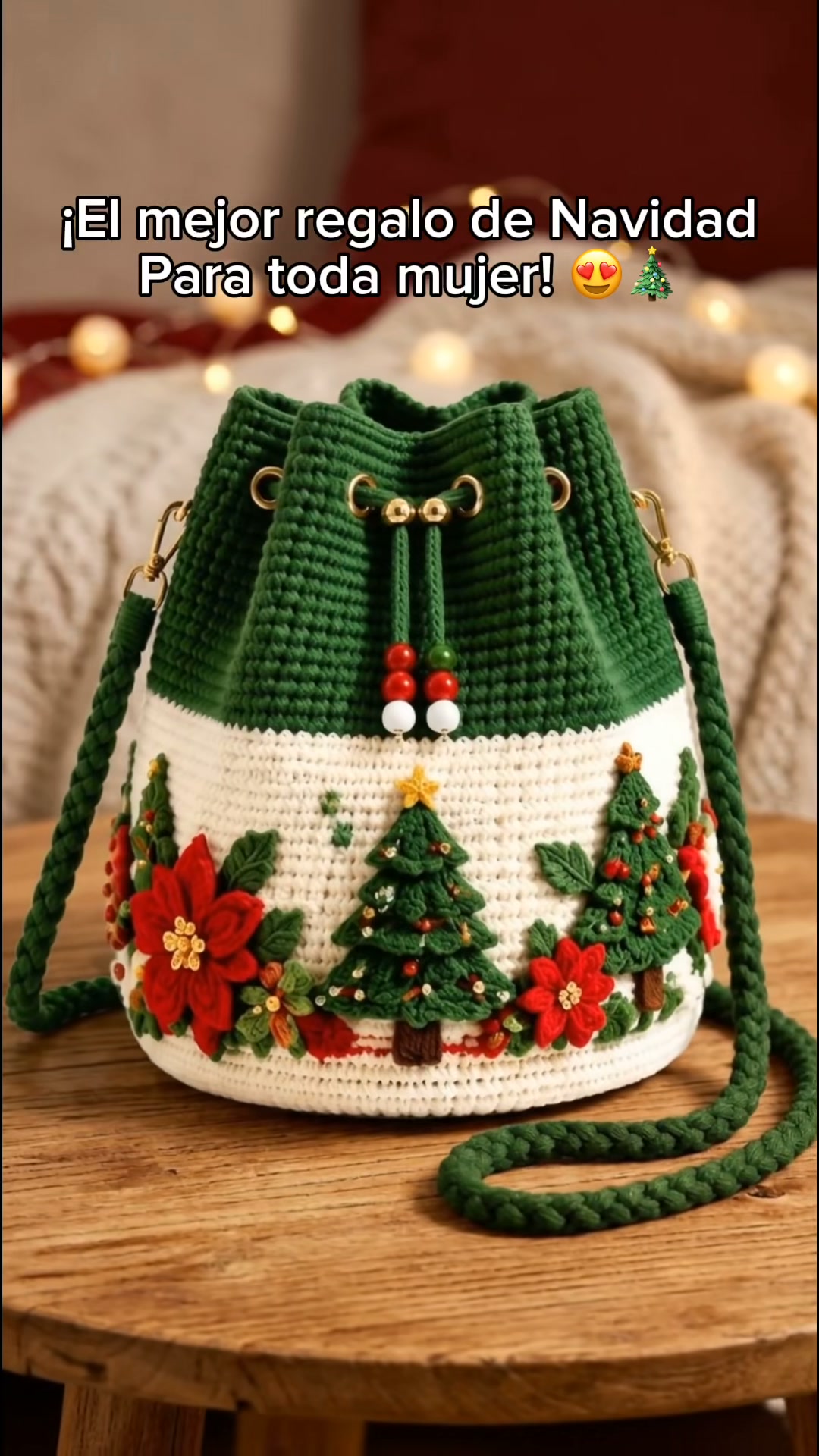 Hand-Knitted Christmas Bag