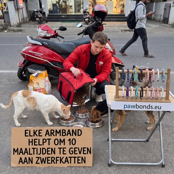 Draag hoop. Voed een kat.