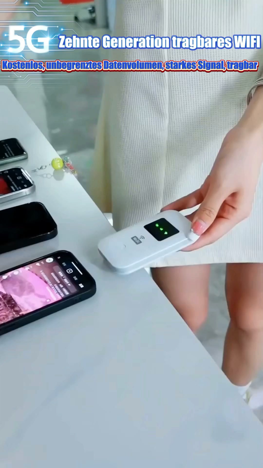 Tragbarer WiFi6 Reiserouter Überall sicheres Hochgeschwindigkeitsinternet ohne SIM & Vertrag