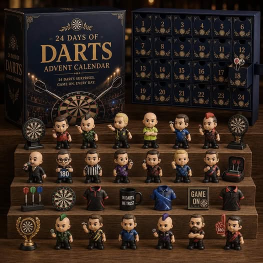 CHRISTMAS KICKOFF 49% OFF - 2026 Days of Darts Blind Box - 24-Day Festive Countdown, Darts Themed Collectible Miniatures Blind Box - Gift Fo