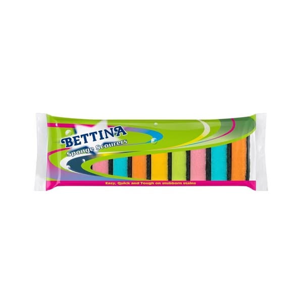 Bettina Rainbow Sponge Scourers 10 Pack