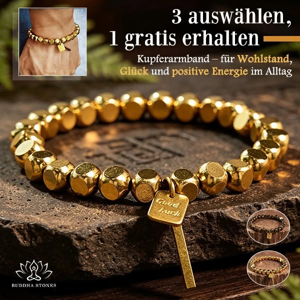 Buddha Stones Kupfer-Armband – Stilvolles Symbol für Glück & Wohlstand