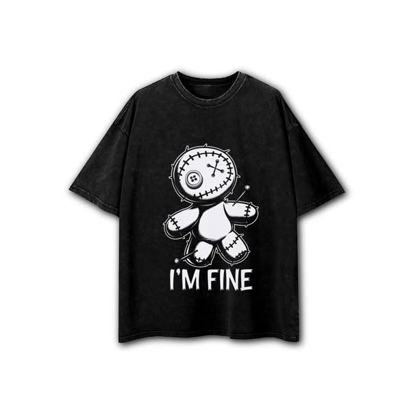 I’m Fine Voodoo Doll Washed T-Shirt