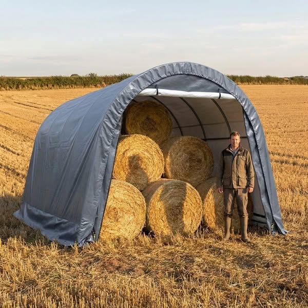 Mobile Field Shelter for Horses 20 x 12 ft — 2.8 m Headroom, Steel Frame and Hay Store