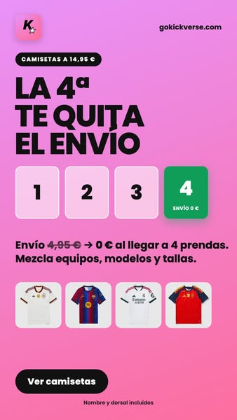 Camisetas a 14,95 € · dorsal incluido