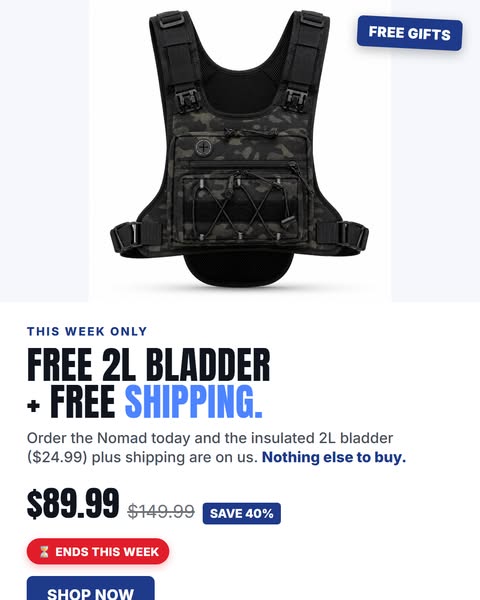 Cold water, hands-free - 40% off + free gifts
