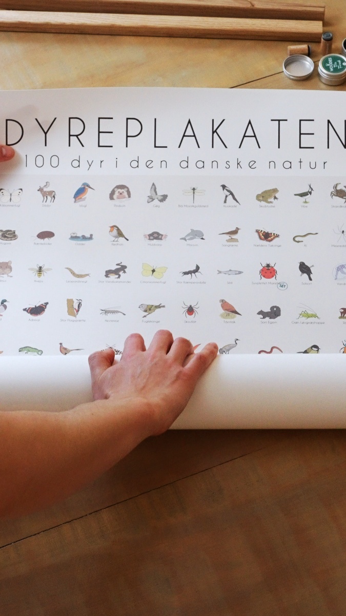 100 dyr fra Danmark - på én plakat