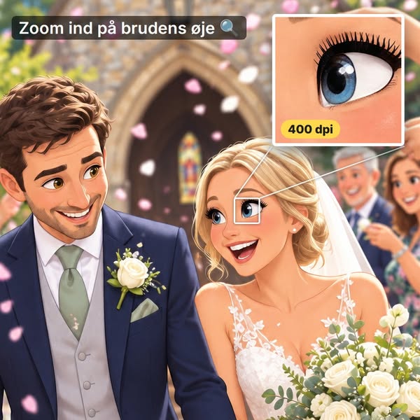 Zoom ind på bruden
