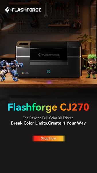 Flashforge CJ270—— Millions of Colors,One Print.The Desktop Full-Color3D Printer with Al Modeling