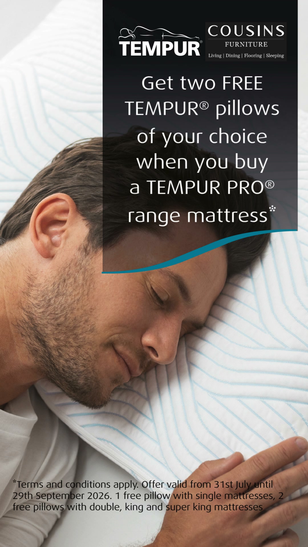 2 free TEMPUR® pillows