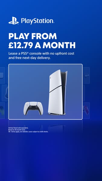Lease your PS5® console from £12.79 per month.