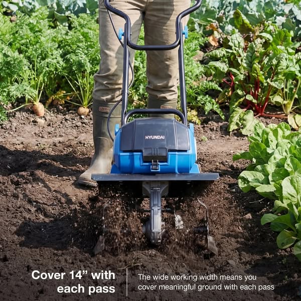 Hyundai 40V Cordless Tiller – 205mm Working Depth
