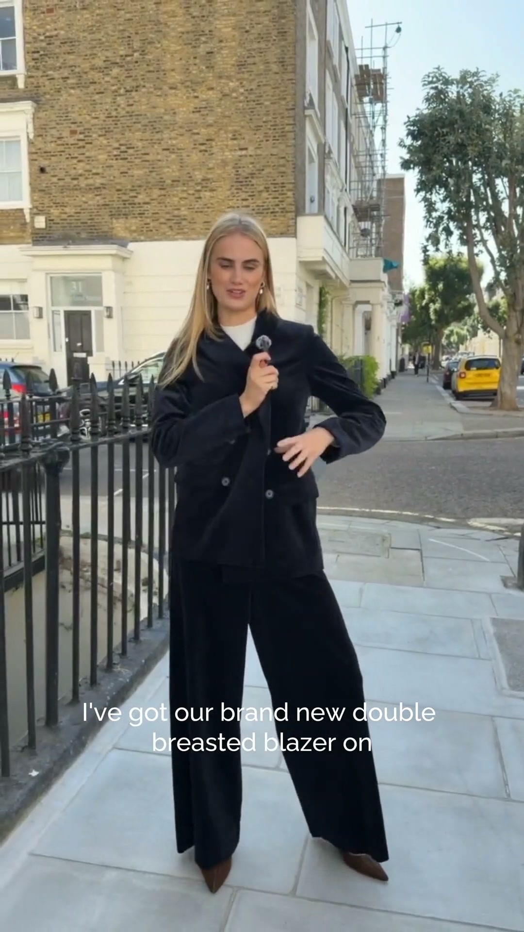 Shop the Navy Cord Blazer & Trouser Set.