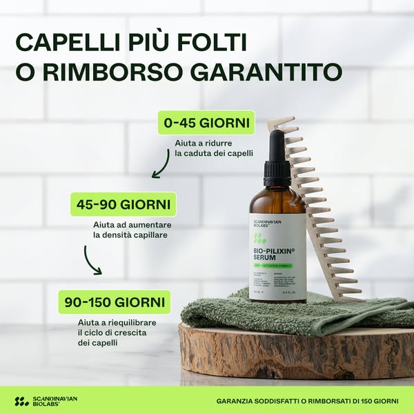 Risultati visibili a partire da 45 giorni.