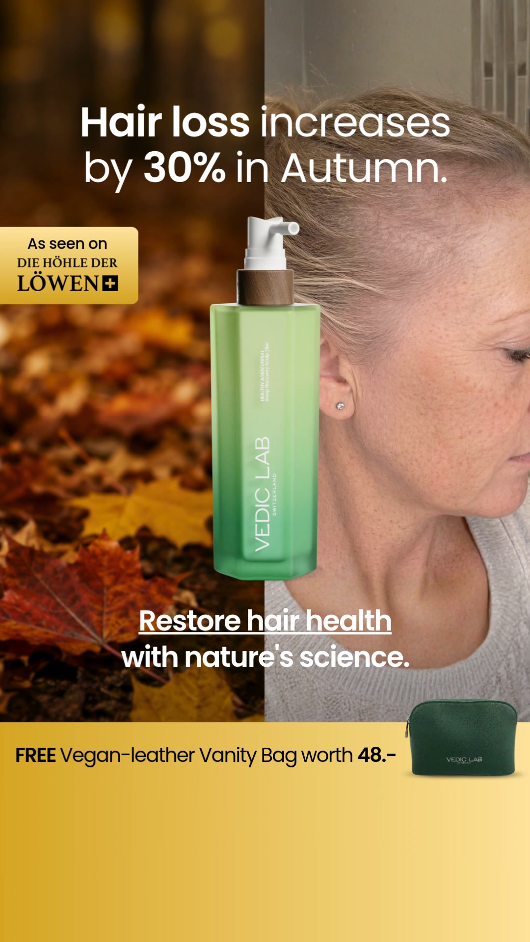 Up to 83% less hair loss