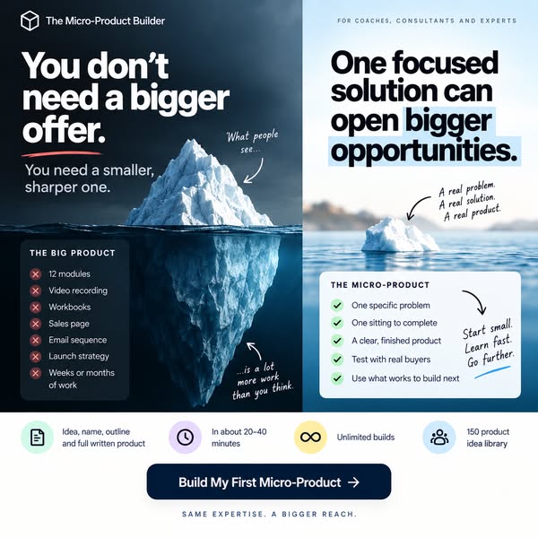 You don't need another idea. You need to build one.