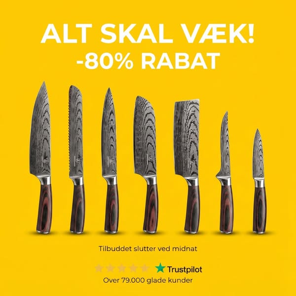 8 knive i én gaveæske