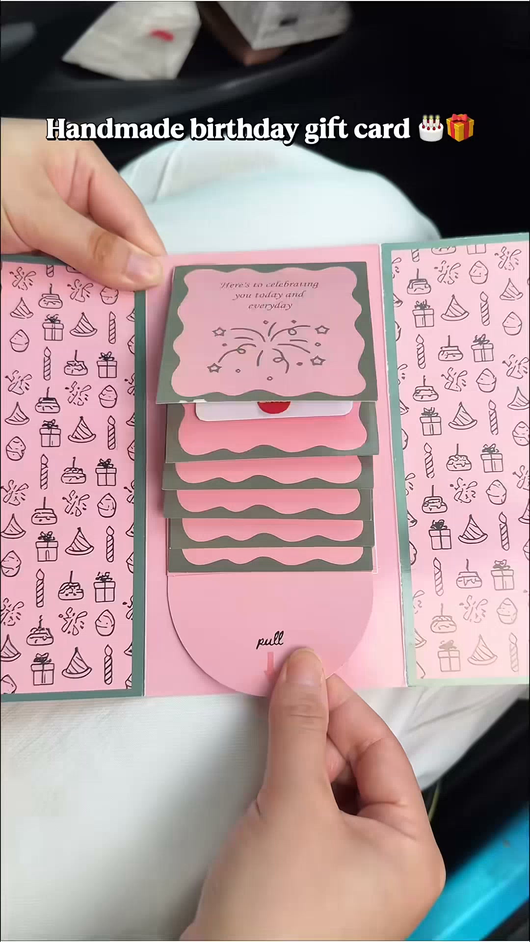 Handmade Waterfall Birthday Gift Card Booklet