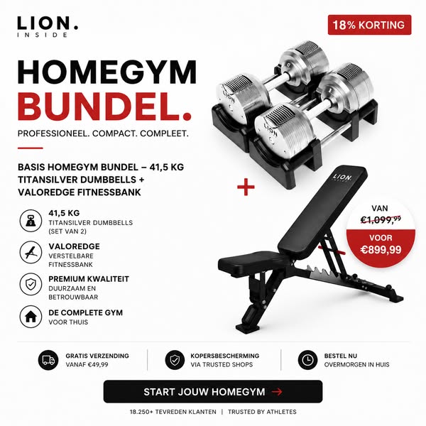 De #1 verstelbare dumbbell van de Benelux.