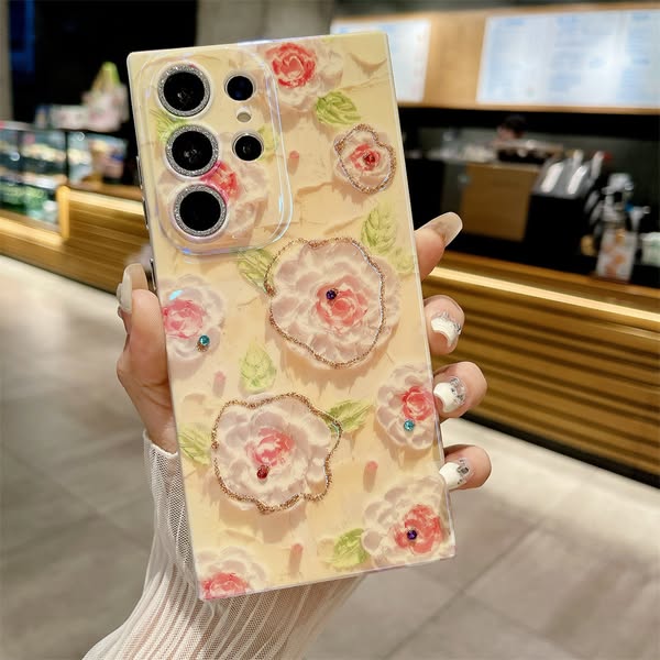 For Samsung - Ins Hot Oil Painting Flower Phone Case