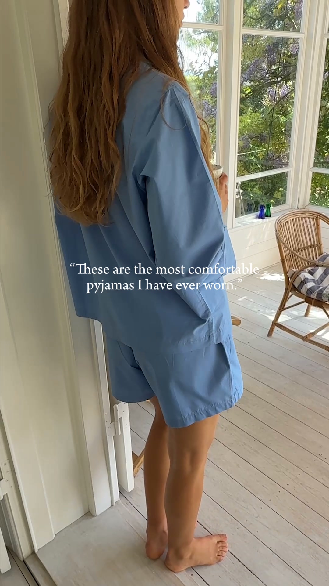 Our relaxed, in cornflower blue.