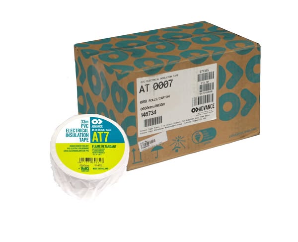 Advance 50mm PVC Electrical Tape - White - Box of 18