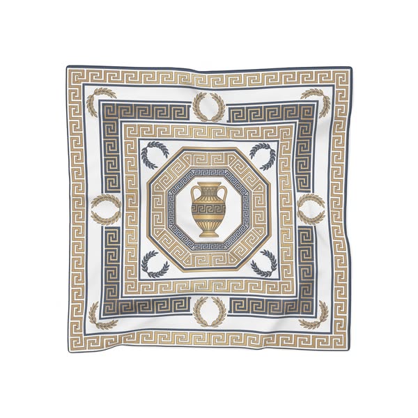 Odescalchi - Opal Greek Meander Scarf