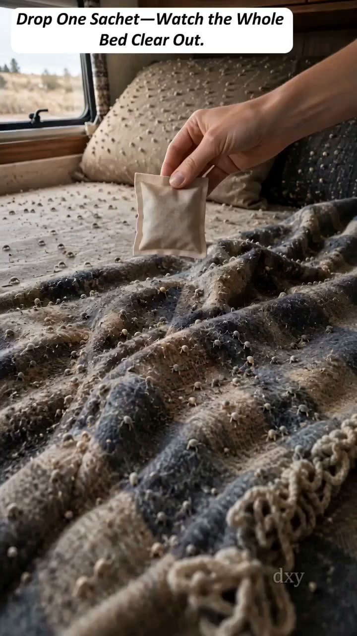 Place 1 sachet under your pillow for a 100% mite-free, itch-free sleep!