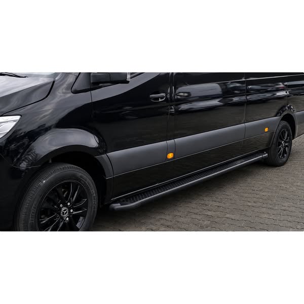 Mercedes Sprinter W907 Treeplanken Sidesteps Mat zwart