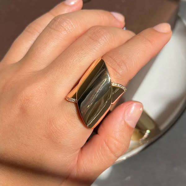 0.3ctw Beveled Cross Cross Set Gemstone Ring-JOSHINY$125