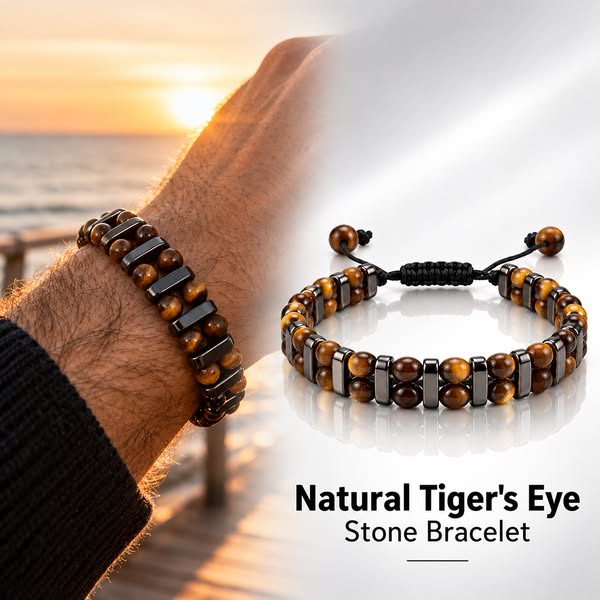 Natural Tiger's Eye Bracelet For Men