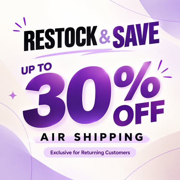 Up to 30% OFF AIR SHIPPING