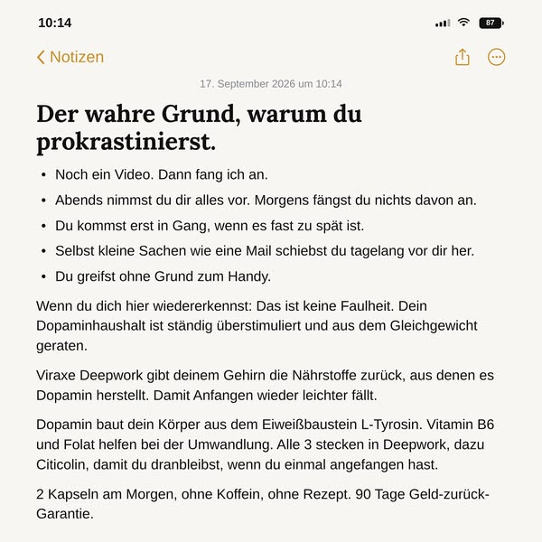 Die Nährstoffe, die Prokrastinierern fehlen