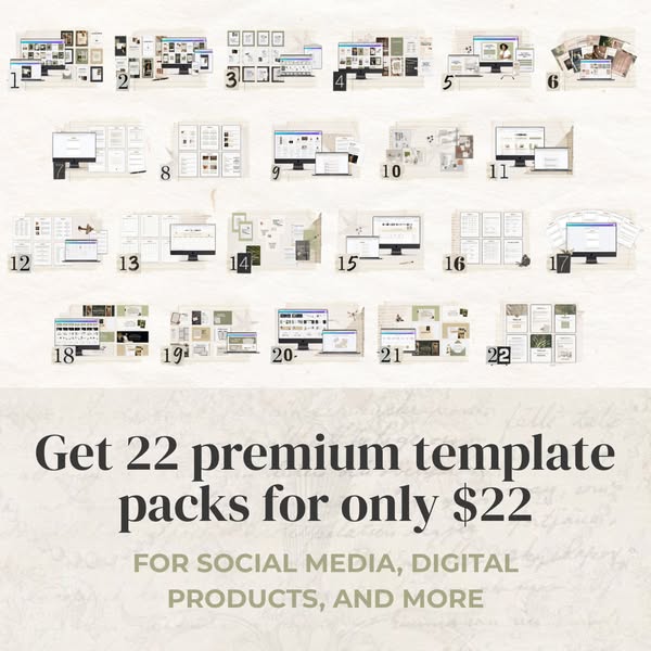 Get 22 template packs for only $22 | Save 93%