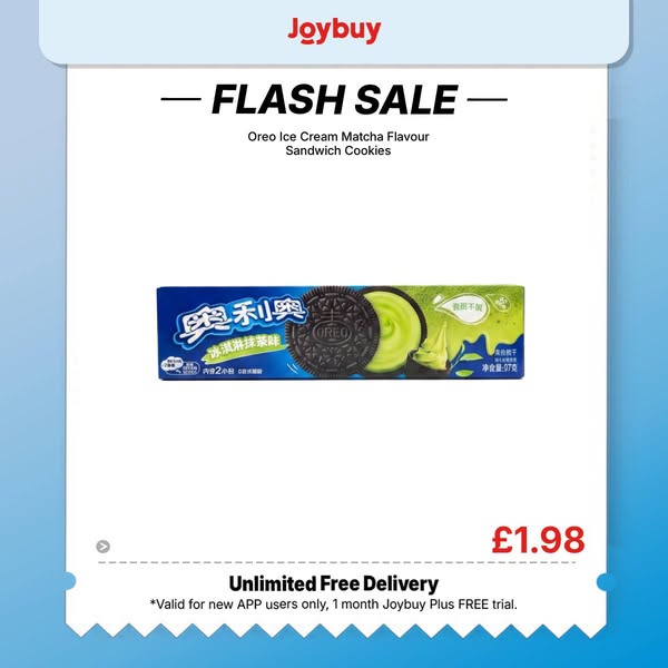 £1.59|Oreo Biscuits: 【Back-to-School】Ice Cream Matcha Flavour Sandwich Cookies, 97g Pack with 2 Individually Wrapped Packs