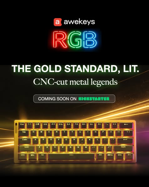 Save $100+ On Premium Gold RGB Keycaps