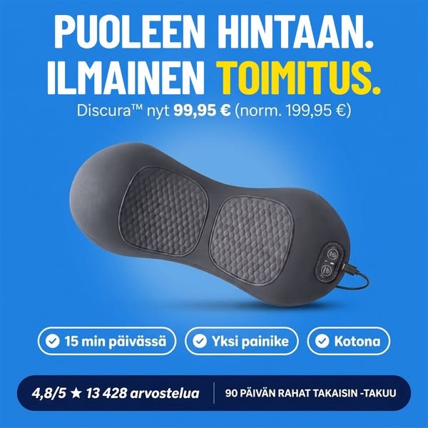 Puoleen hintaan + ilmainen toimitus