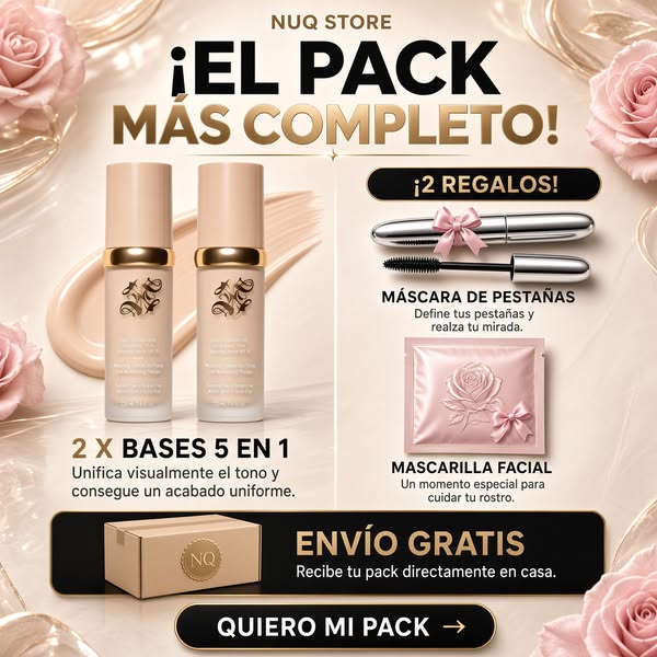 2 BASES + REGALO MÁSCARA PESTAÑAS + MASCARILLA FACIAL + ENVIO GRATIS