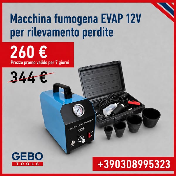 Macchina fumogena EVAP automotive pompa d'aria incorporata, generatore di fumo per individuazione perdite circuiti auto, test rilevamento pe