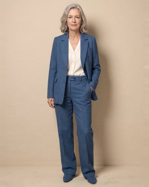 Two piece blazer and trouser suit set