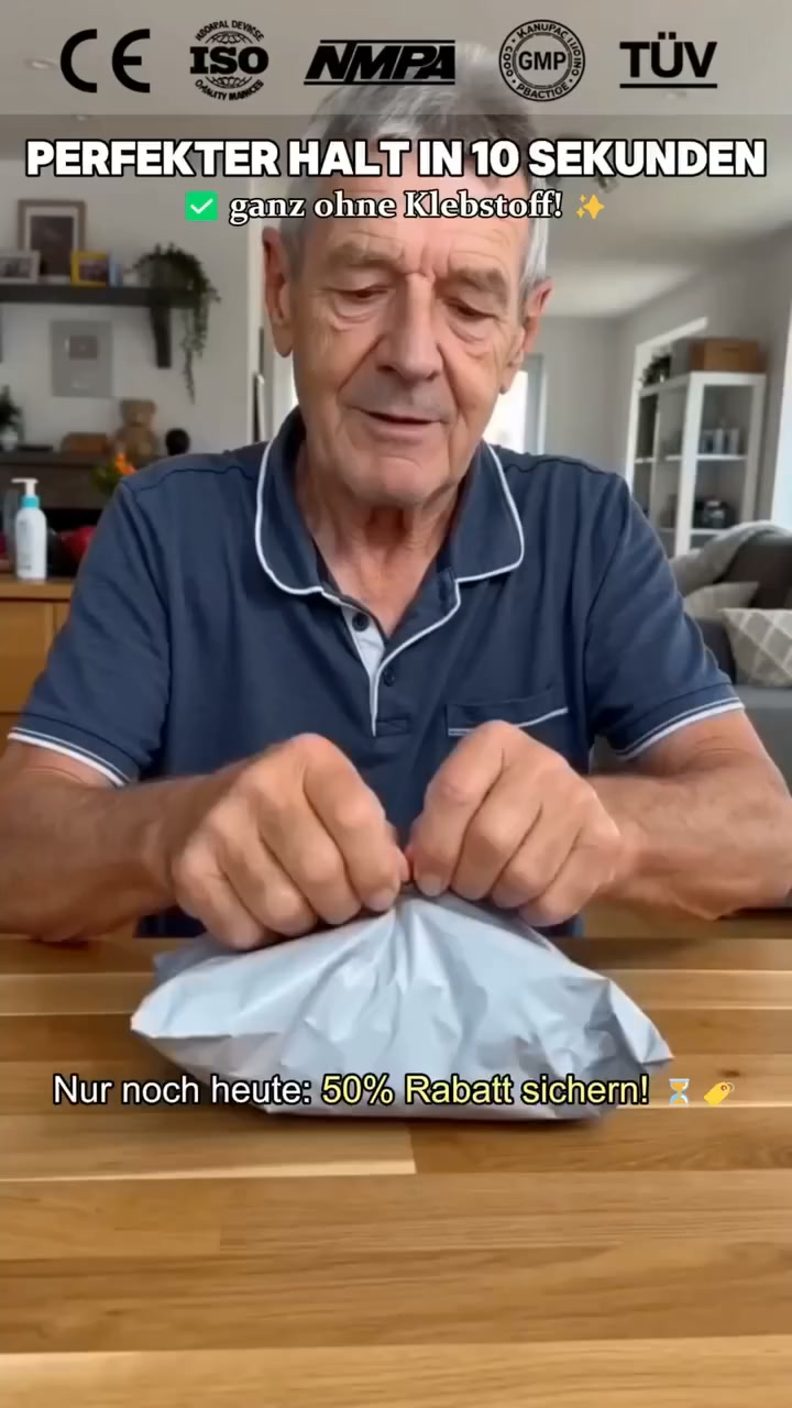 "Schon wieder wackelt die Prothese? Schluss mit dem Ärger über verrückte Zähne und klebrige Pasten!"
