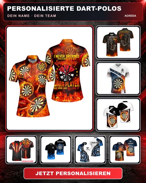 Dart-Polos mit Flammen-Look