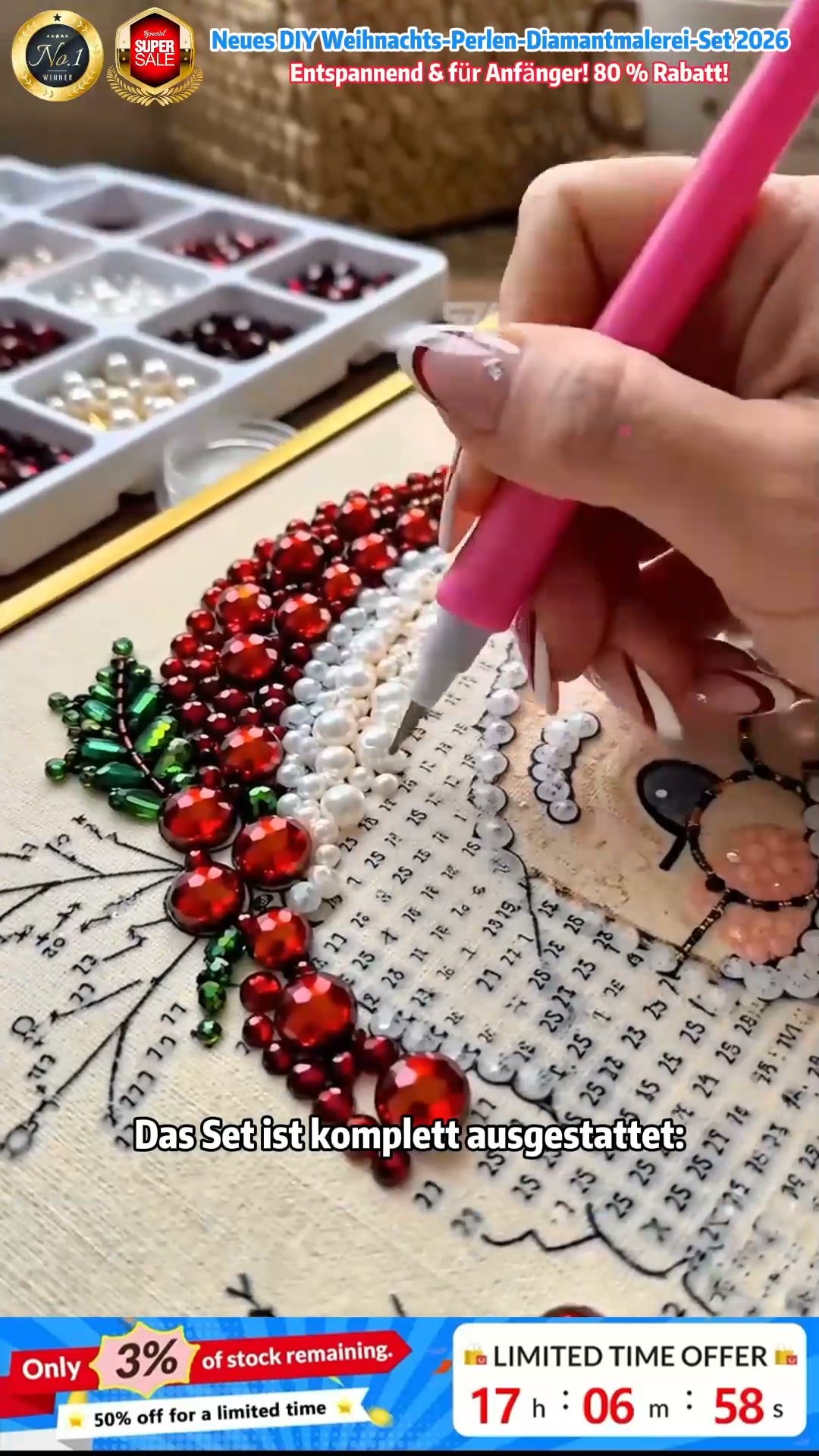 50% RABATT! Entspannend & Anfängerfreundlich - DIY-Weihnachts-Diamantmalerei-Set mit Perlen