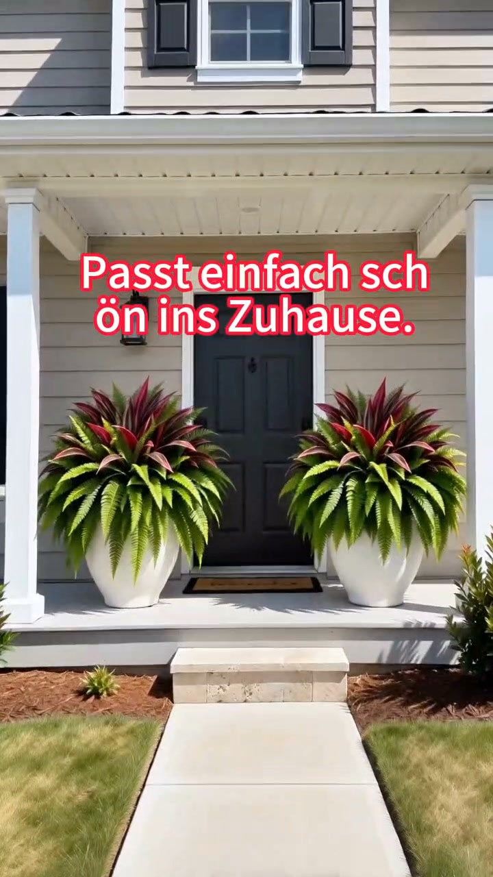 Premium Real-Touch Kunstfarn & Roter Drachenbaum (120cm) Haustierfreundlich