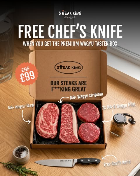 Try Premium Wagyu + FREE Chef's Knife